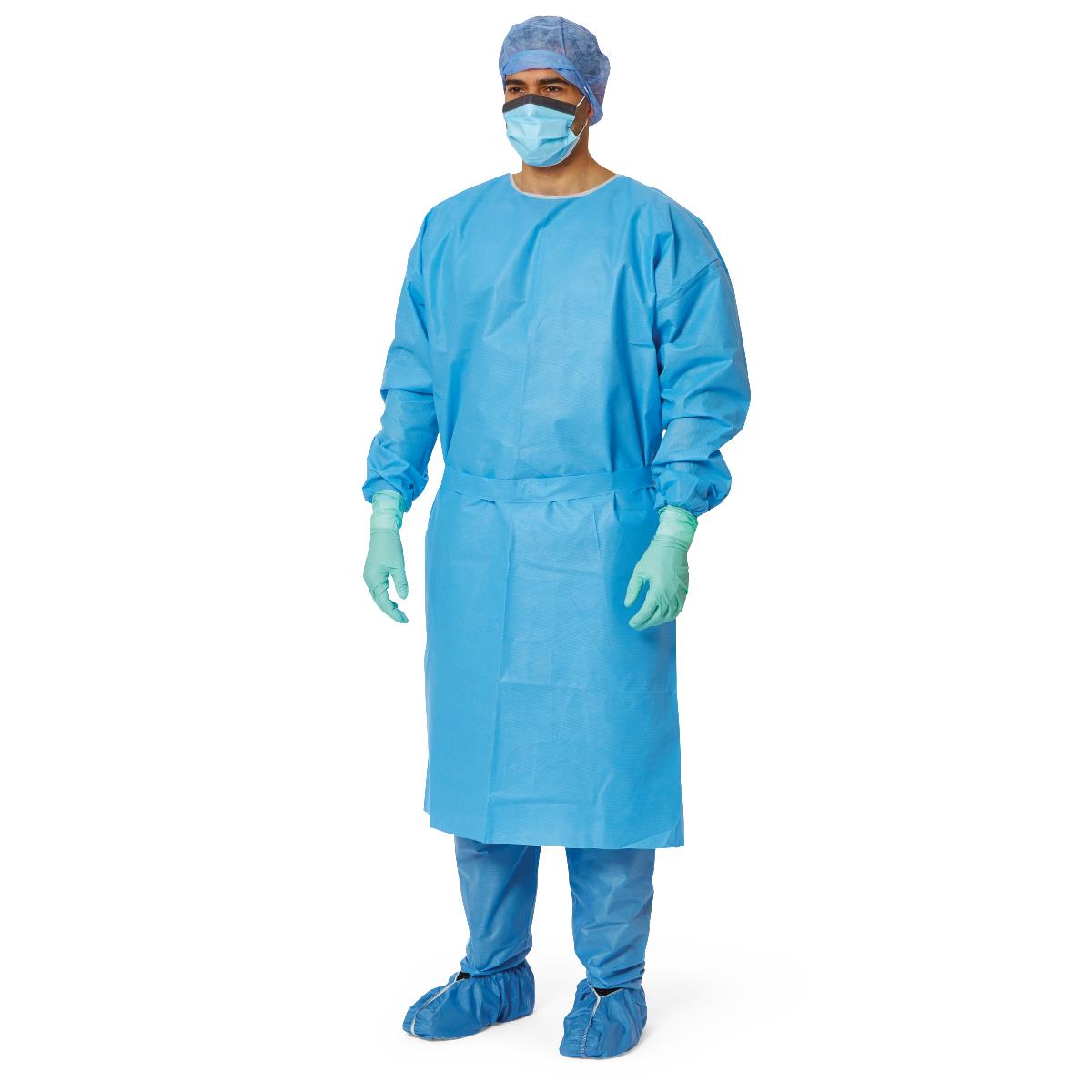 MYLAN アイスブルーケープスリーブニットKA24 Heavyweight Multilayer Cover Gown with Knit Cuffs | Medline