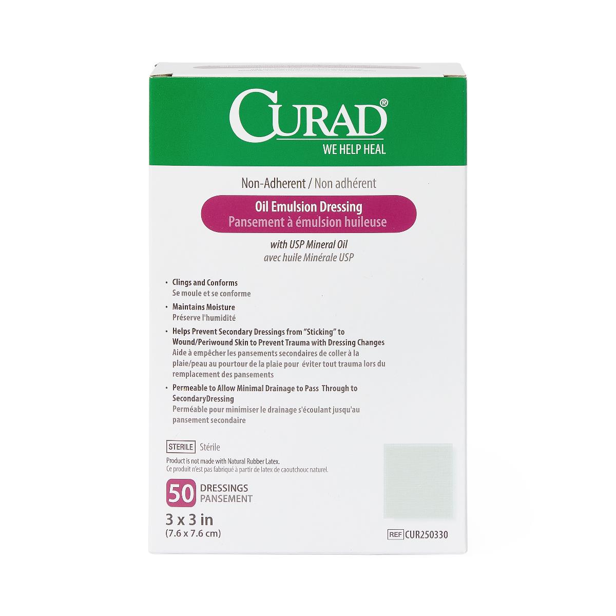 CURAD Nonadherent Sterile Oil Emulsion Dressings | Medline