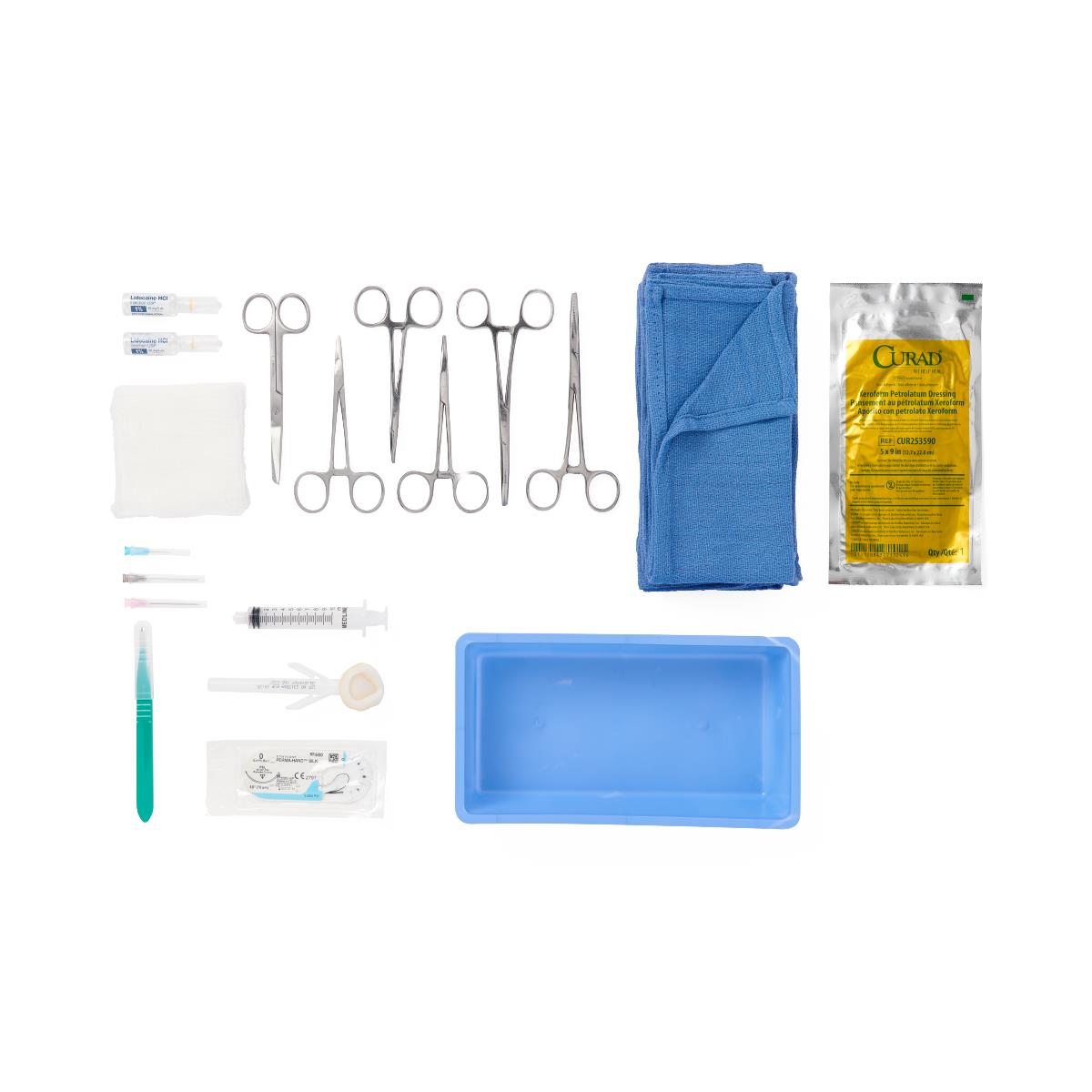 Medline Chest Tube Tray with COMFORT LOOP Instruments | Medline
