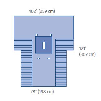 Medline Laparotomy Surgical T-Drape with Instrument Pad | Medline