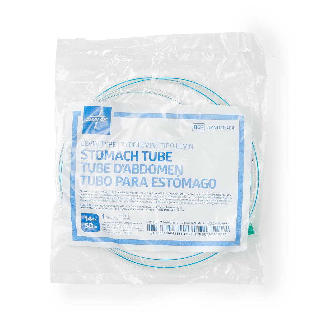Medline Radiopaque Levin Stomach Tubes | Medline