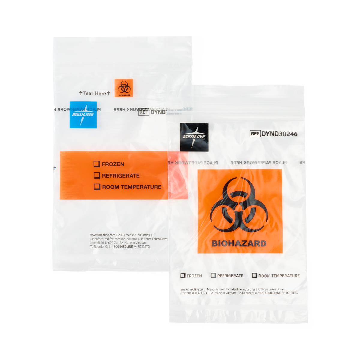 Medline Zip-Style Specimen Bags with Biohazard Symbol | Medline