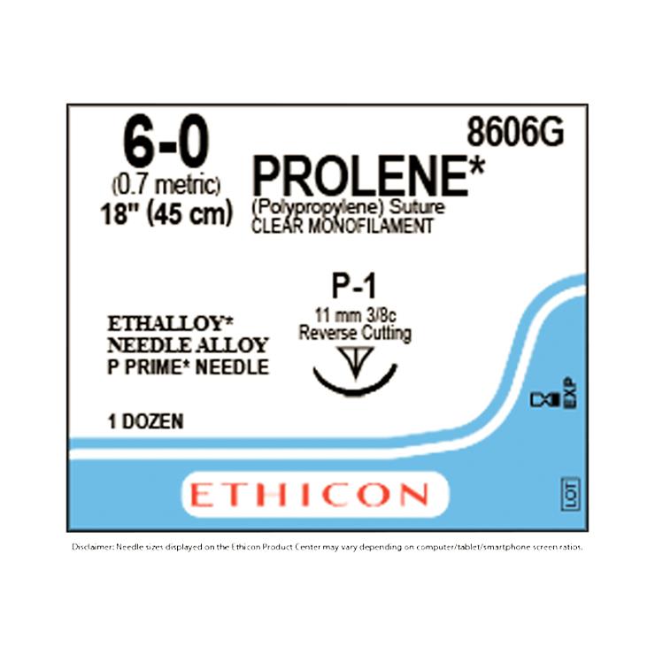 ぬゆり protoplan Prolene Polypropylene Size 6-0 Sutures | Medline