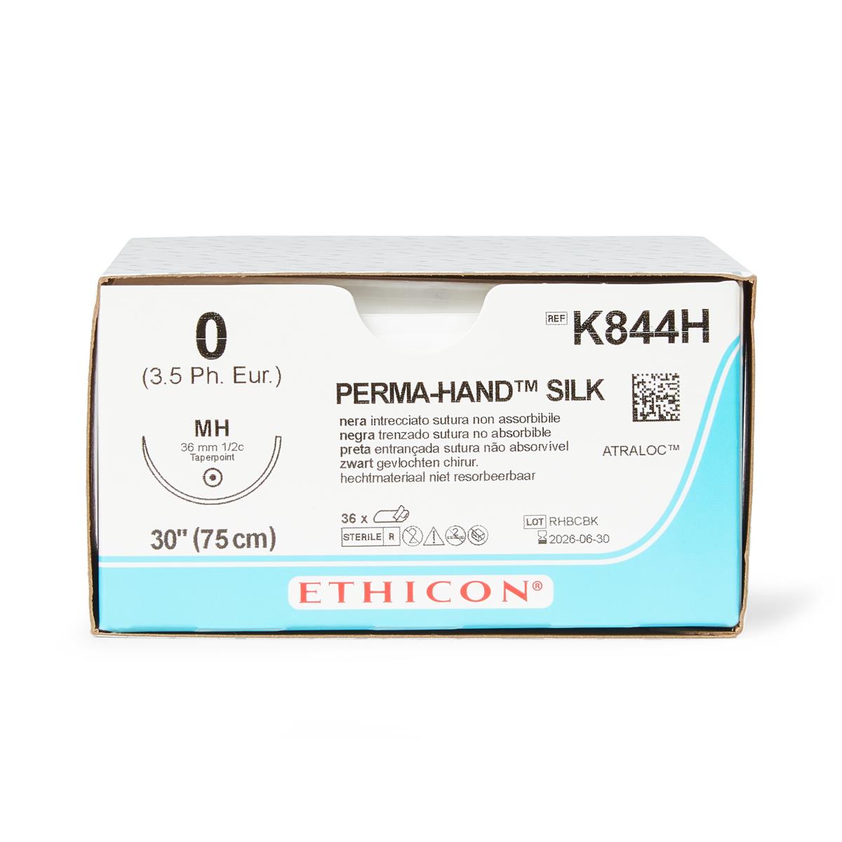 ETHK844H | Ethicon Hand-Braided Silk Sutures