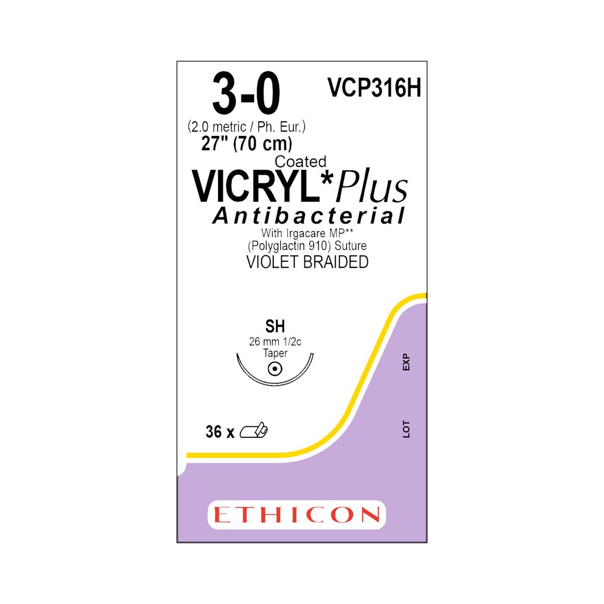 ETHVCP316H | Vicryl + Plus Antibacterial Sutures