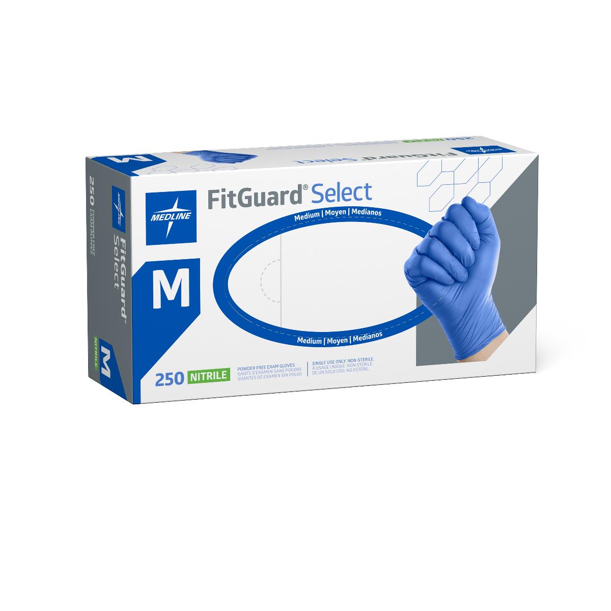FitGuard Select Powder-Free Nitrile Exam Gloves | Medline
