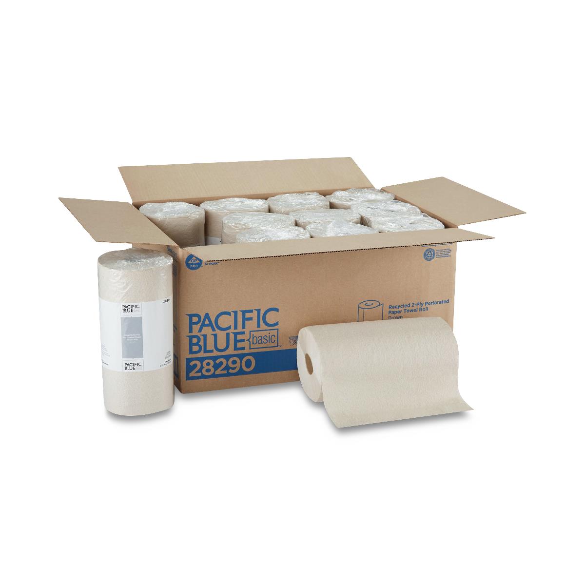 Pacific Blue Basic 2-Ply Perforated Recycled Paper Towel Roll