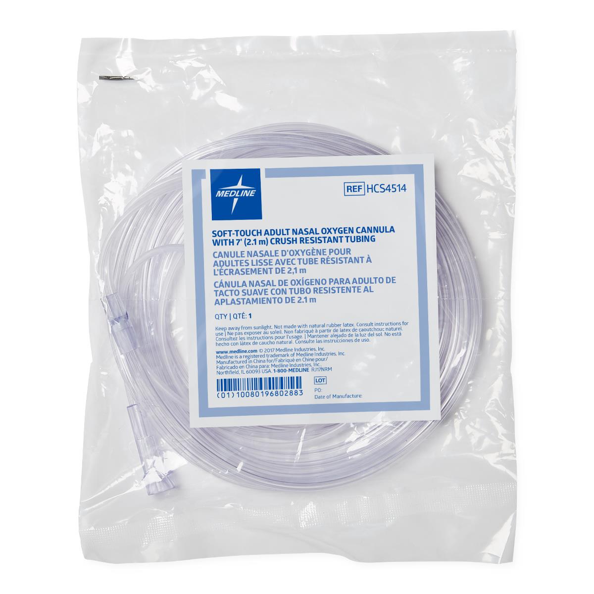 HCS4514H | Medline Soft-Touch Oxygen Cannulas with Standard Connectors