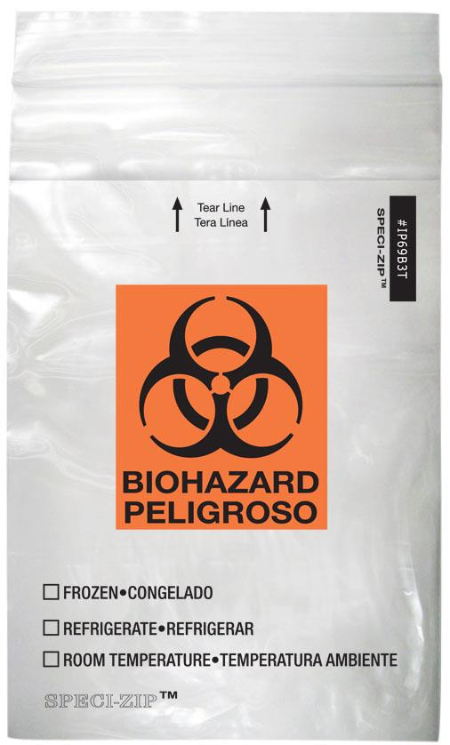 Speci-Zip Reclosable Clear Biohazard Bags | Medline