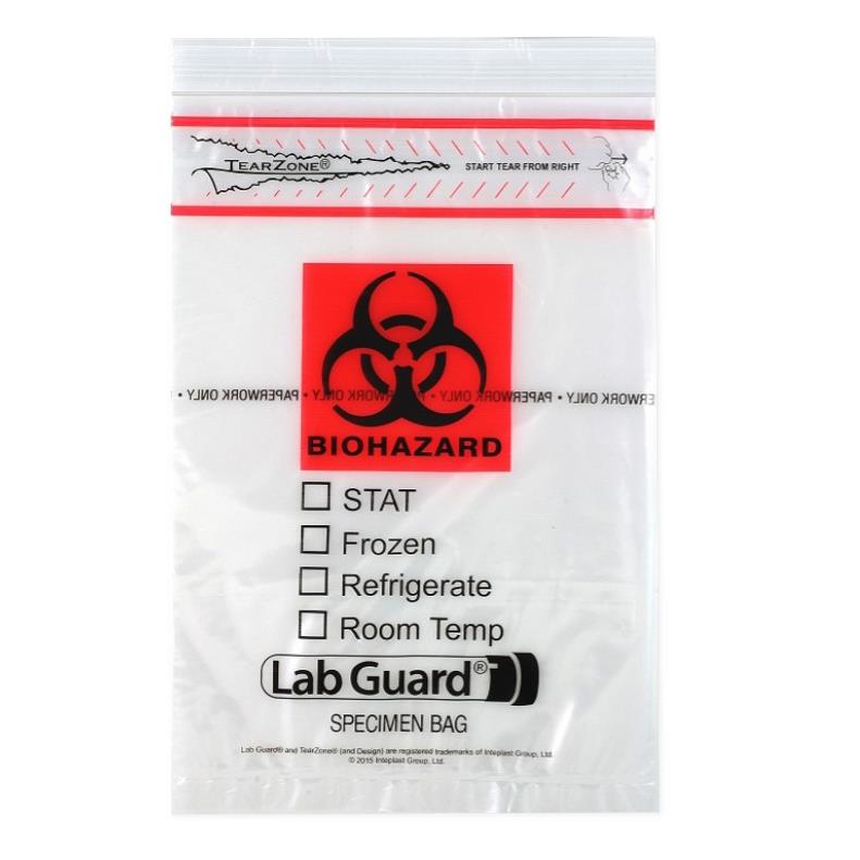 M-A4914 | LabGuard Standard Biohazard Zip Specimen Transport Bags