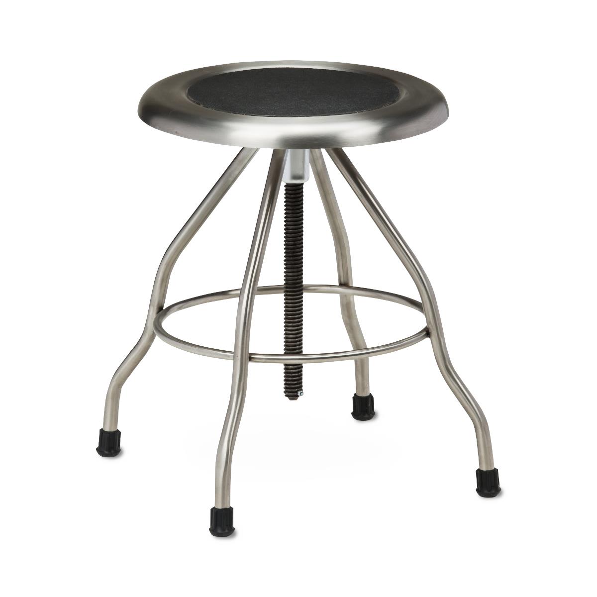 Stainless Steel Screw-Adjustable Exam Stools with Rubber Feet