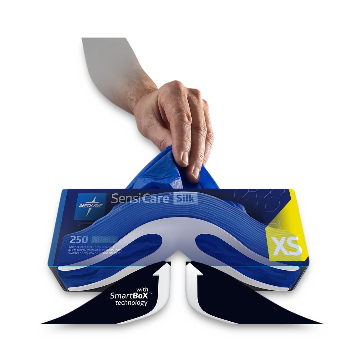 Medline SensiCare Silk SmartBox Guanti In Nitrile Senza Polvere - Scatola 250 Pezzi Large - Foto 4