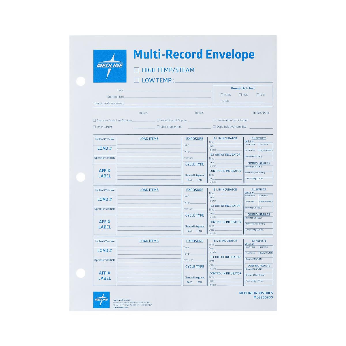 Record Envelopes for Surgical Instrument Sterilization | Medline