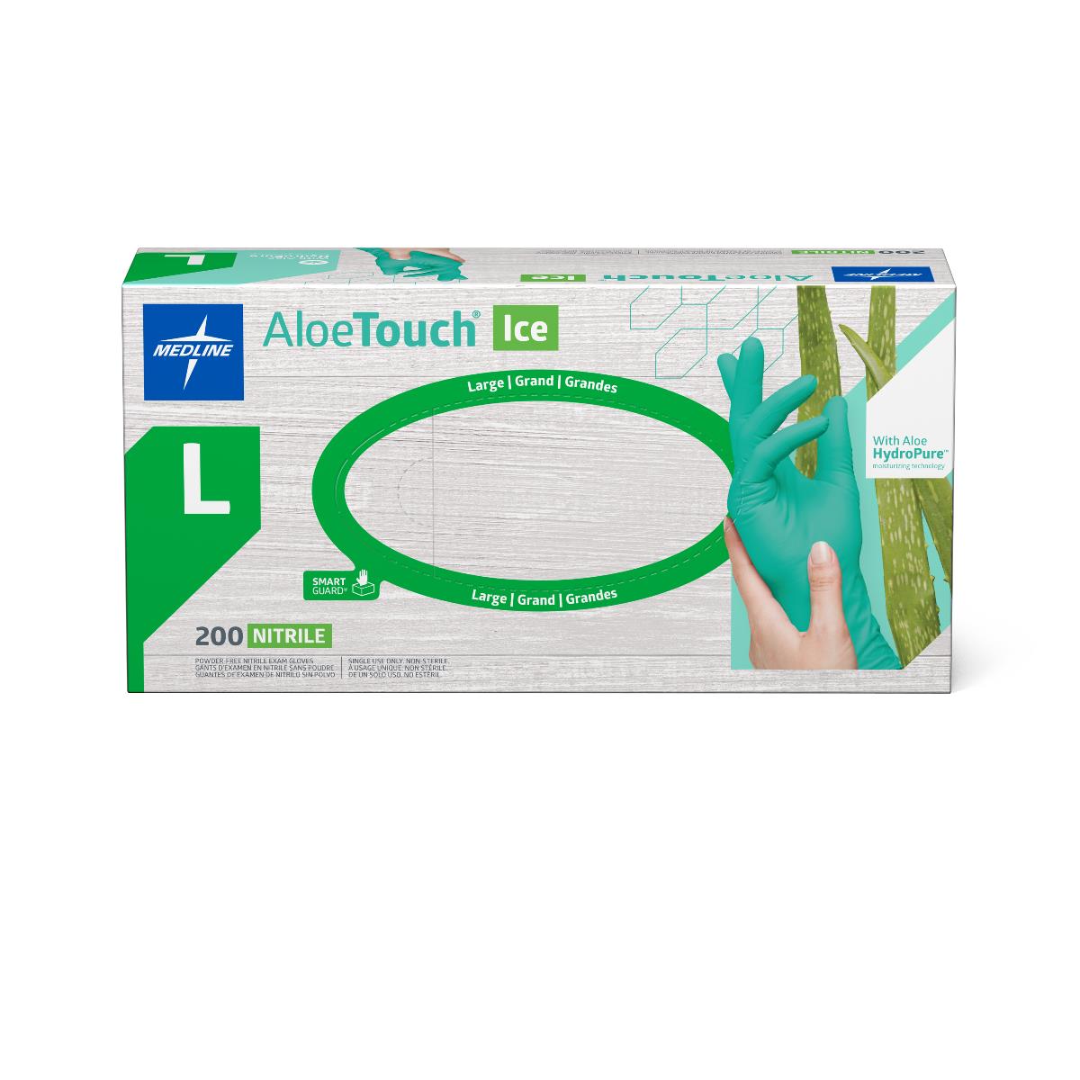 AloeTouch ICE Powder-Free Nitrile Exam Gloves | Medline