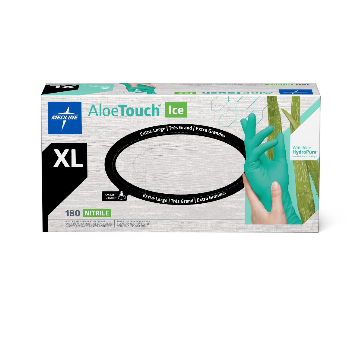 AloeTouch ICE Powder-Free Nitrile Exam Gloves | Medline
