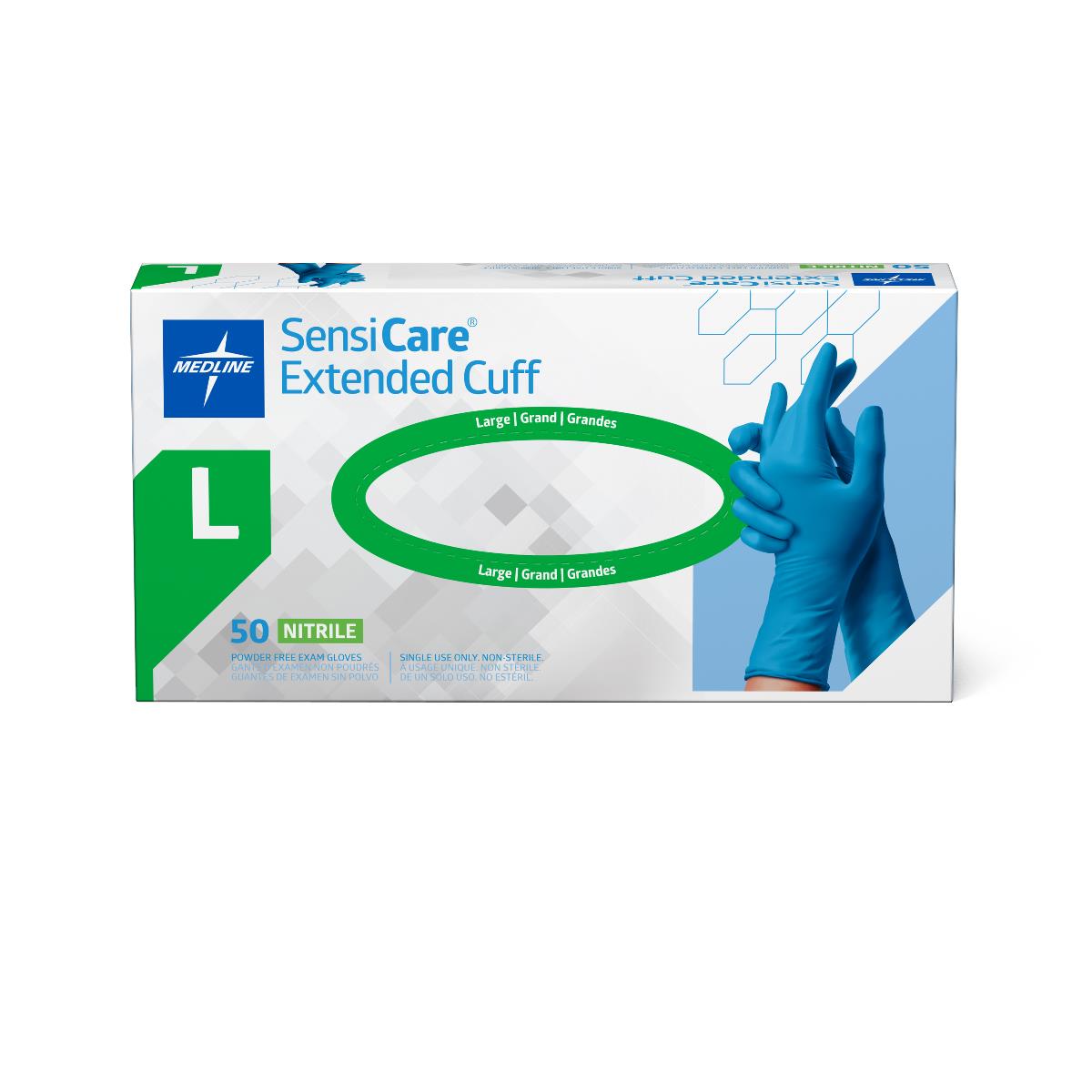 SensiCare Extended Cuff Nitrile Exam Gloves | Medline