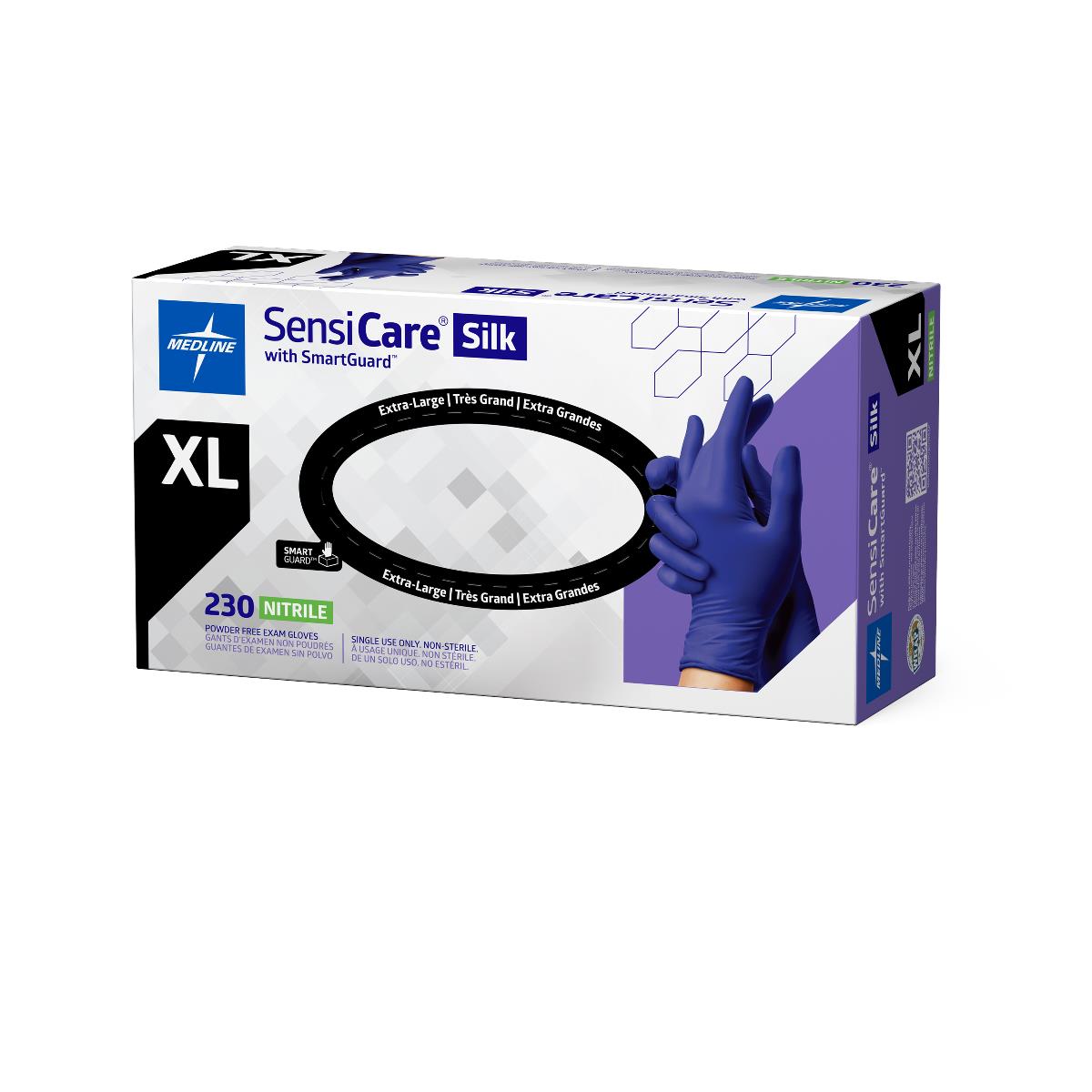 SensiCare Silk Powder-Free Nitrile Exam Gloves | Medline
