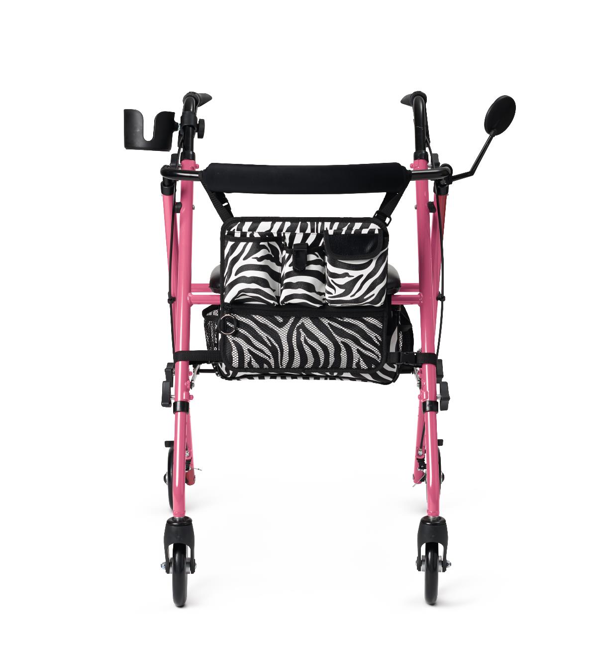 Medline Posh Pink Zebra Rollator | Medline