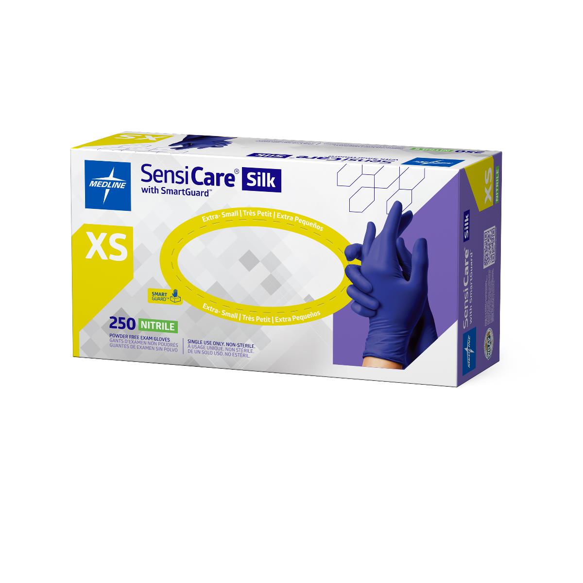 SensiCare Silk Powder-Free Nitrile Exam Gloves | Medline
