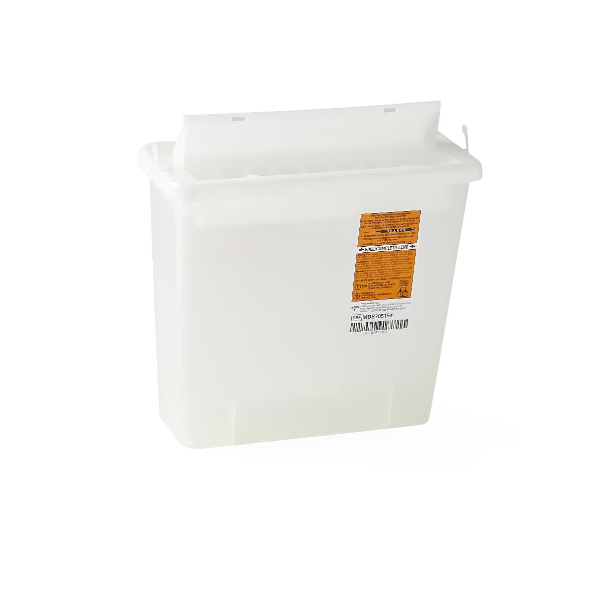 Containers, Sharps WallMount Sharps Container, Clear, 5 qt.