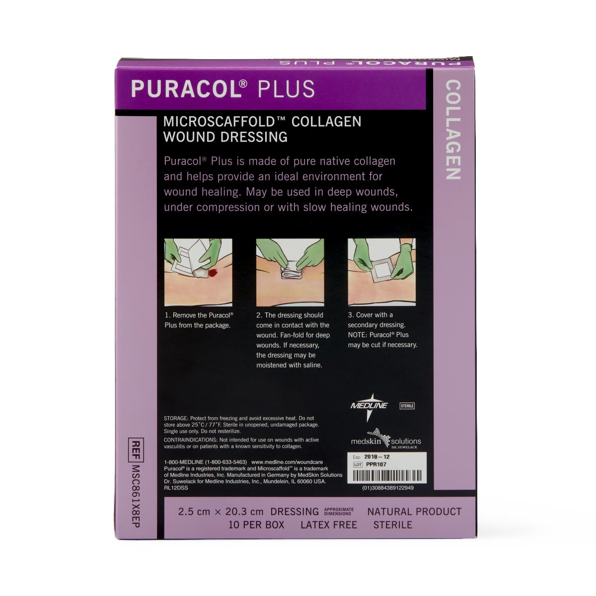 puracol dressing Puracol MSC8544 Collagen Wound Dressing, Box of 10 main image 1
