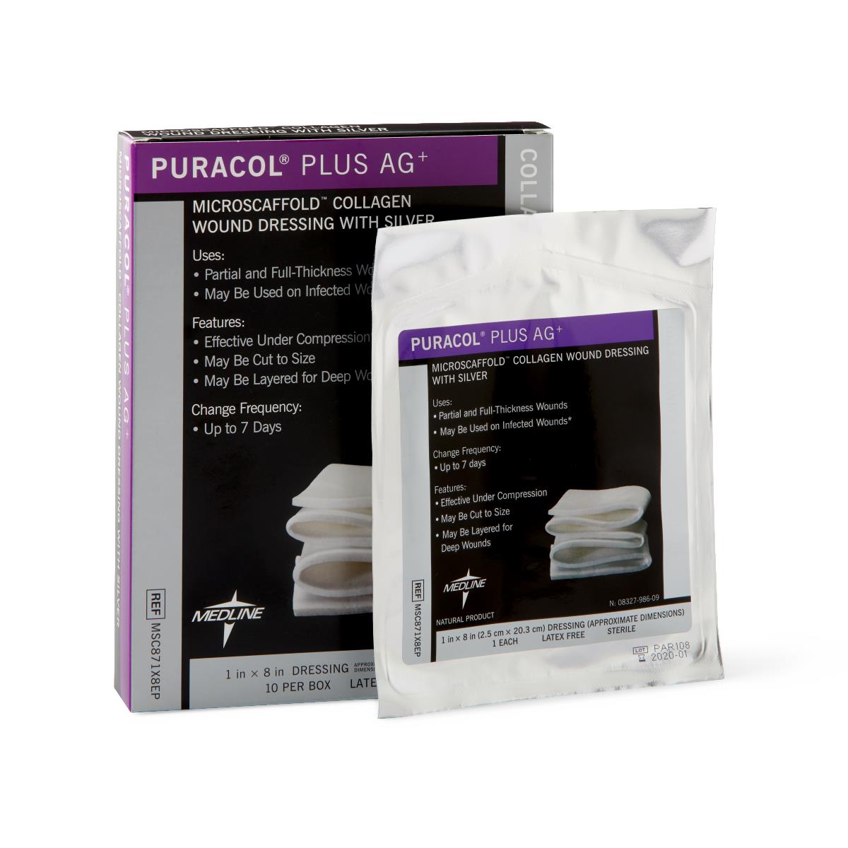 Puracol Plus Ag+ Silver Collagen Wound Dressings | Medline Puracol Plus Ag+ Silver Collagen Wound Dressings | Medline