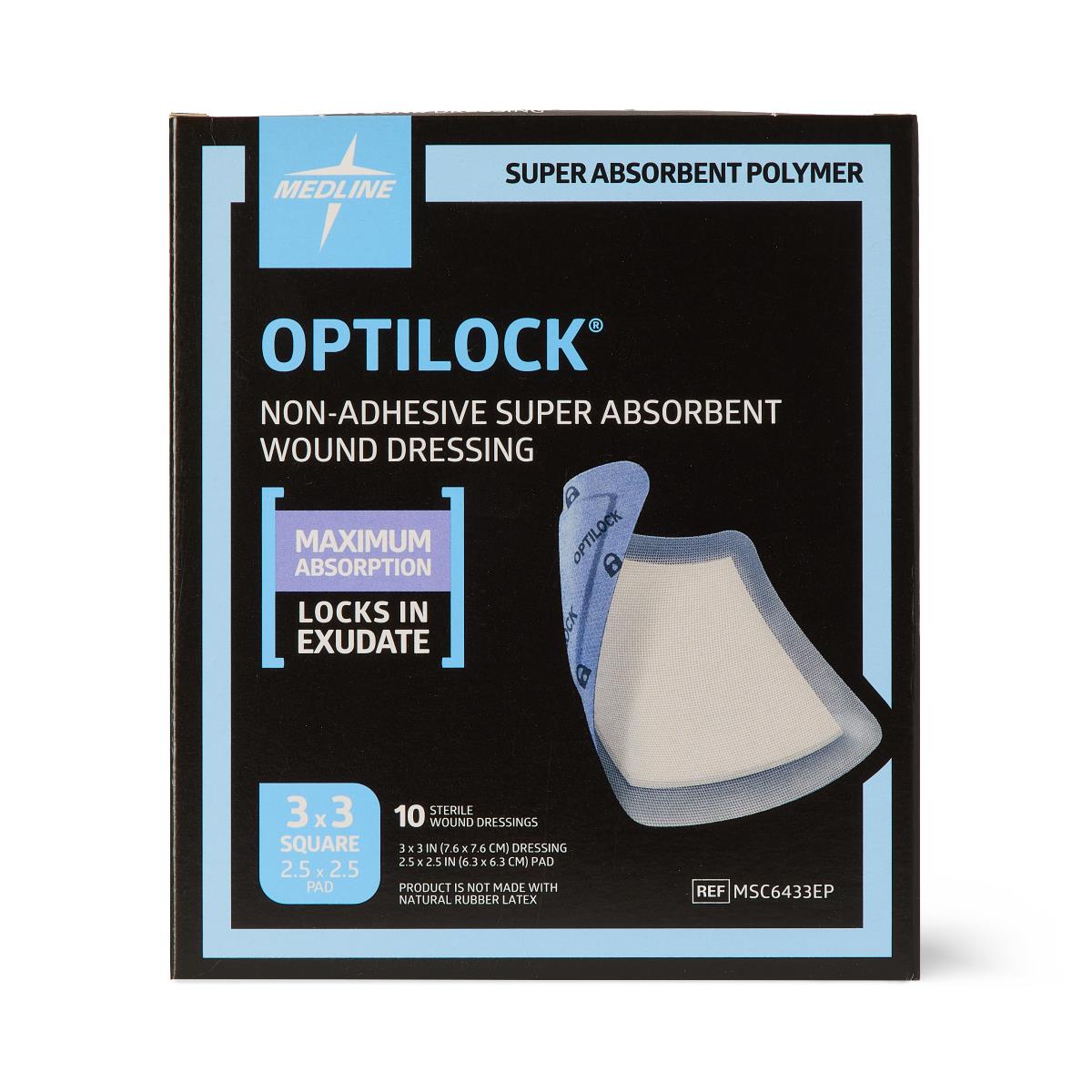 OptiLock Nonadhesive Super Absorbent Wound Dressings | Medline