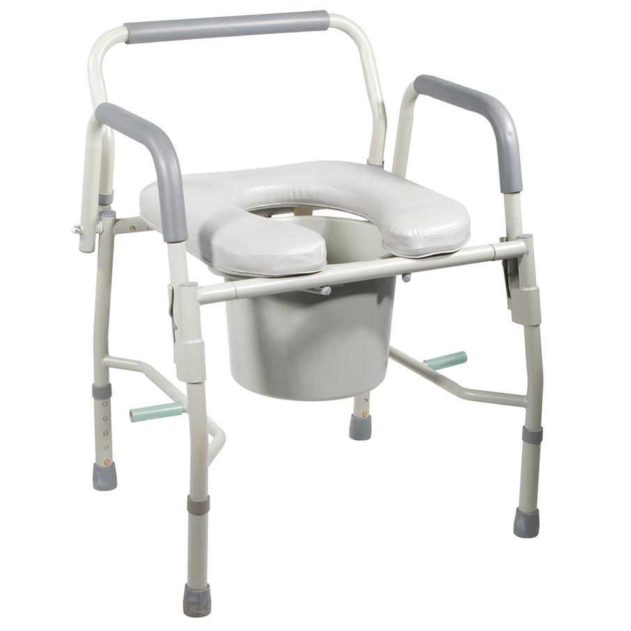 Drive Steel Commode with Drop Arm and Padded Seat | Medline