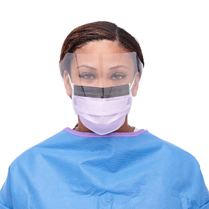 Medline ASTM L3 Procedure Face Mask with Eye Shield and Ear