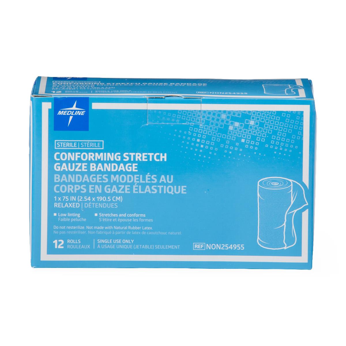 Medline Bulkee Lite Conforming Gauze Bandage Sterile 6x4.5 Yd 48 Count - Latex Free