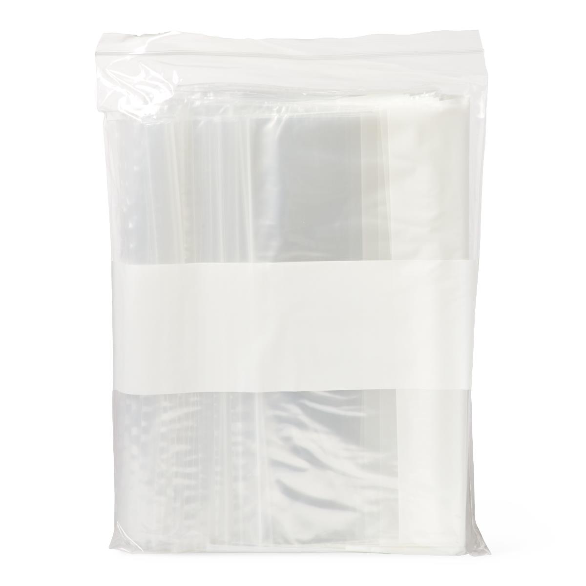 Medline Plastic Zip Closure Bags with White Write-On Block | Medline