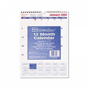 Brownline Twin Wire-Bound Wall Calendars | Medline Industries, Inc.