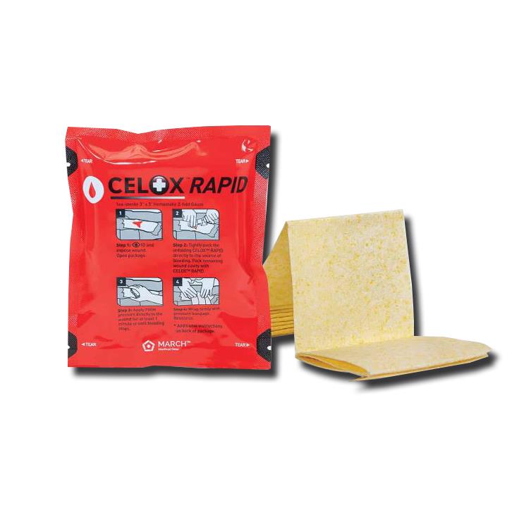 celsiol品 Celox RAPID Hemostatic Z-Fold Gauze | Medline