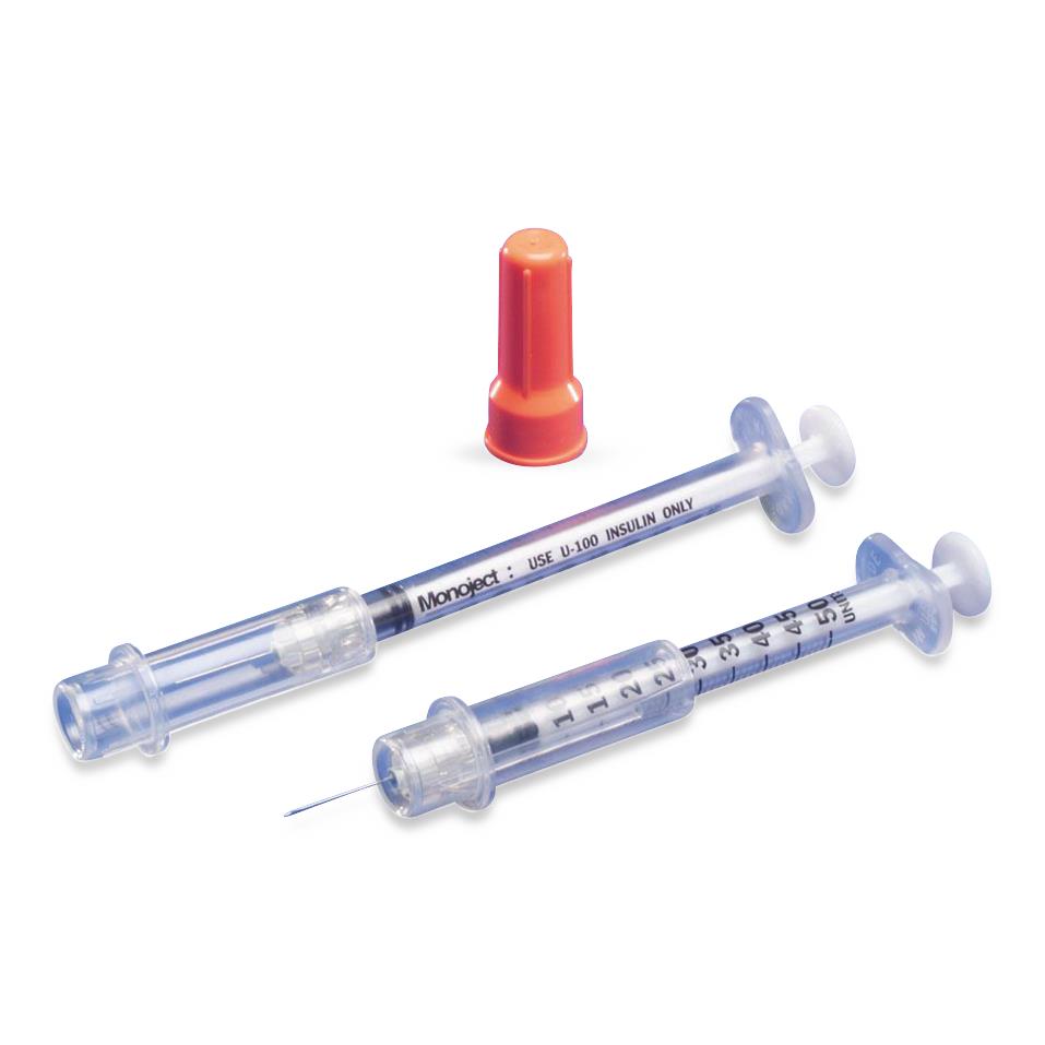 Monoject Safety Insulin Syringes and Needles | Medline