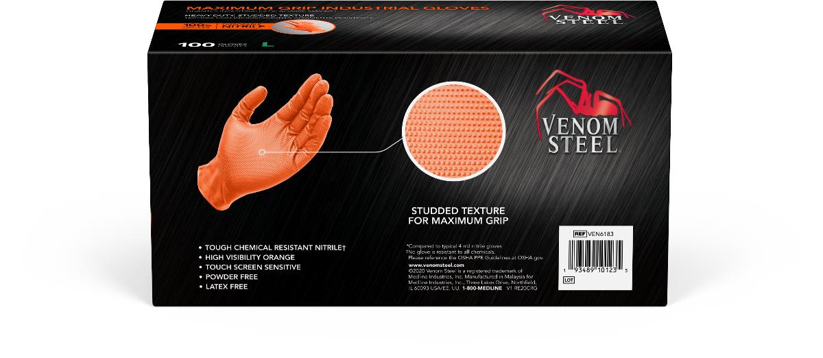 VEN6183H | Venom Steel Disposable Two-Layer Nitrile Gloves