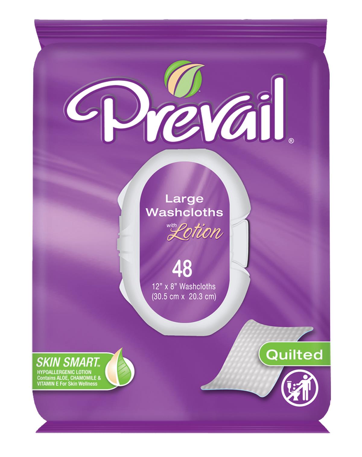 Prevail Aloe and Lanolin Adult Washcloths | Medline
