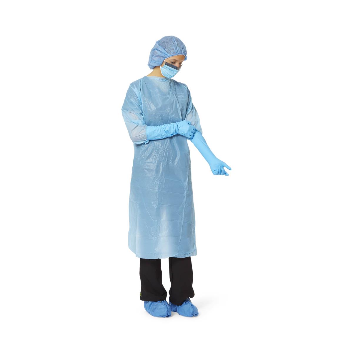Medline Thumb Loop Polyethylene Isolation Gown, XLarge, Case of 100