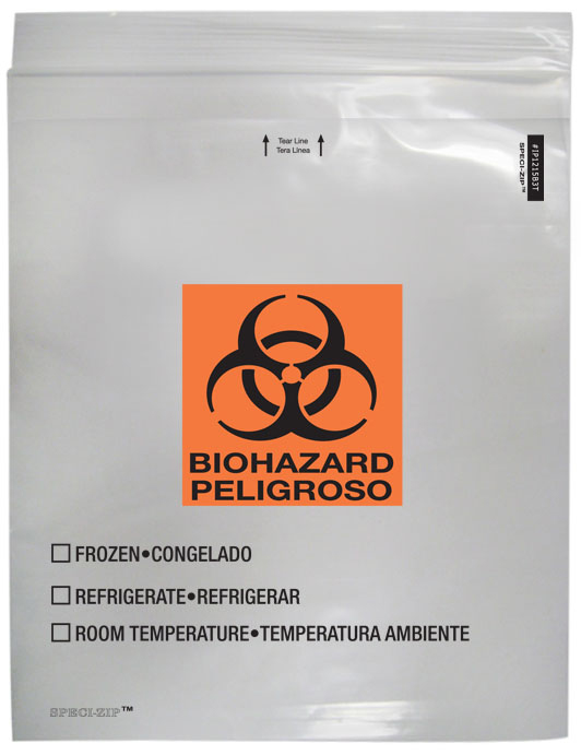 Speci-Zip Reclosable Clear Biohazard Bags | Medline
