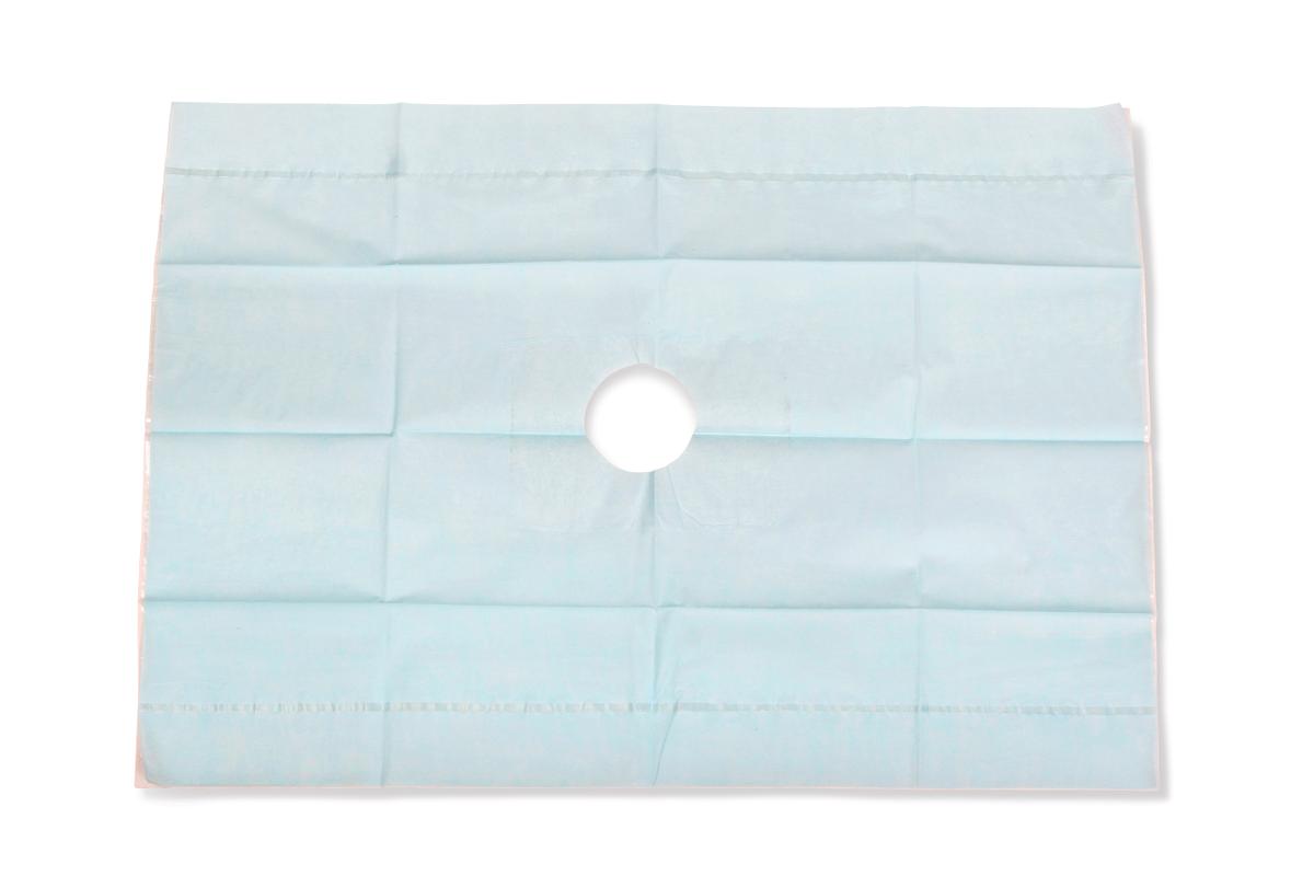 Medline Sterile PolyLined Fenestrated Disposable Drapes, 18" x 26