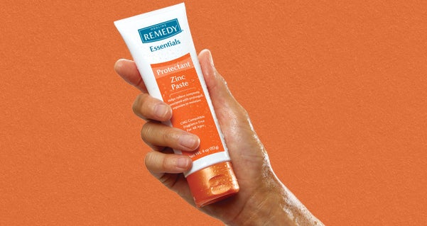barriers Hand holding Medline Remedy skin protectant cream.
