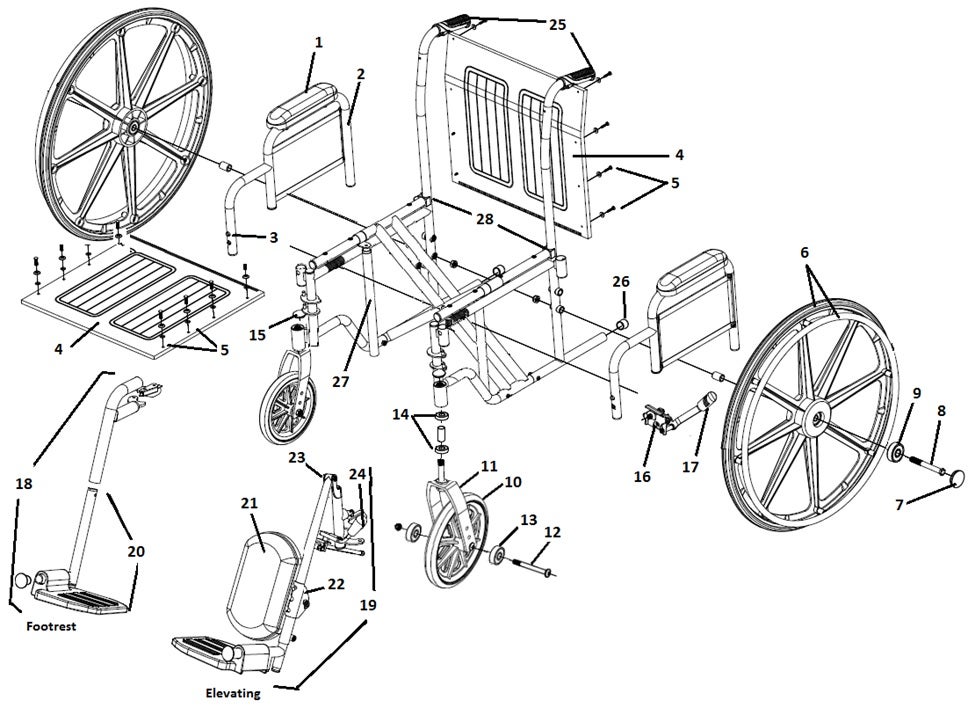 Wheelchair Excel Extra Wide Medline