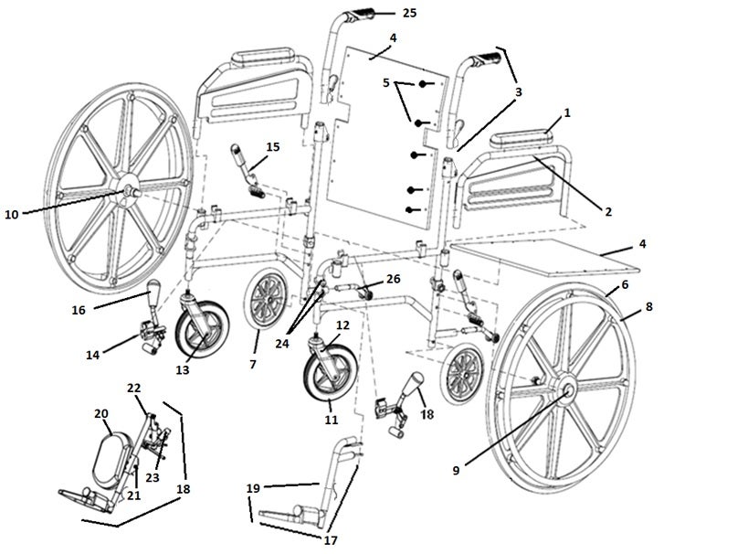 Wheelchair Hybrid2 Medline