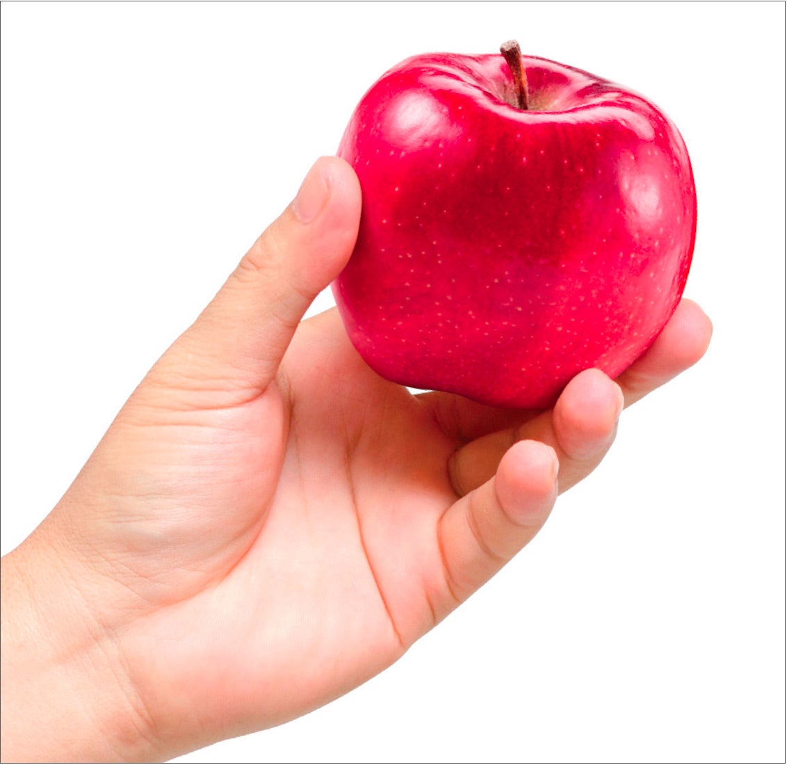 apple Hand holding apple to demonstrate wound staging printable poster.
