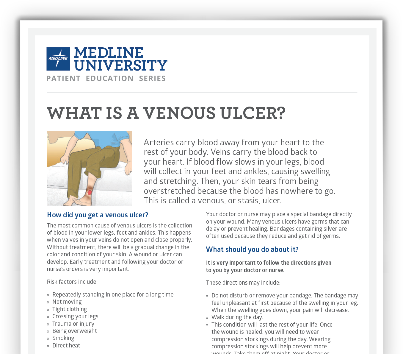 STK_MU_Education Thumbnail of Medline University venous ulcer educational guide.