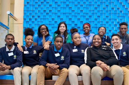 A portrait of high school students inside Medline’s headquarters. A portrait of high school students inside Medline's headquarters.