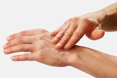 Hand washing with botanical-rich moisturizer Hand washing with botanical-rich moisturizer