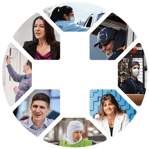 who-we-are-our-people-500-500-min Eight images in a circle of various employees