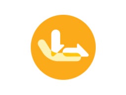 Shear Circular yellow icon with two overlapping seats