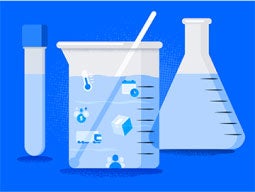 critical-partners illustration of beakers and other lab items